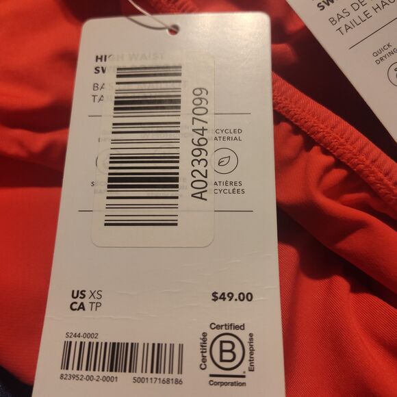 New Athleta High Waist Swim Bottom Dark Orange XS NWT Full Seat Coverage Modest - Picture 10 of 10